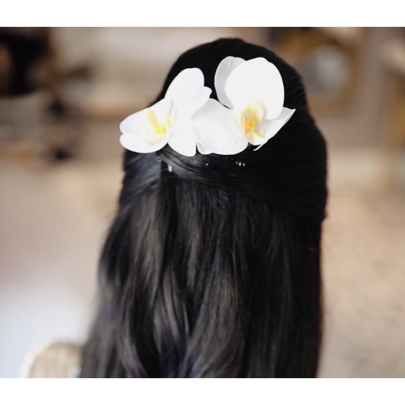 Presilha arranjo de orquidea para penteado | Shopee Brasil