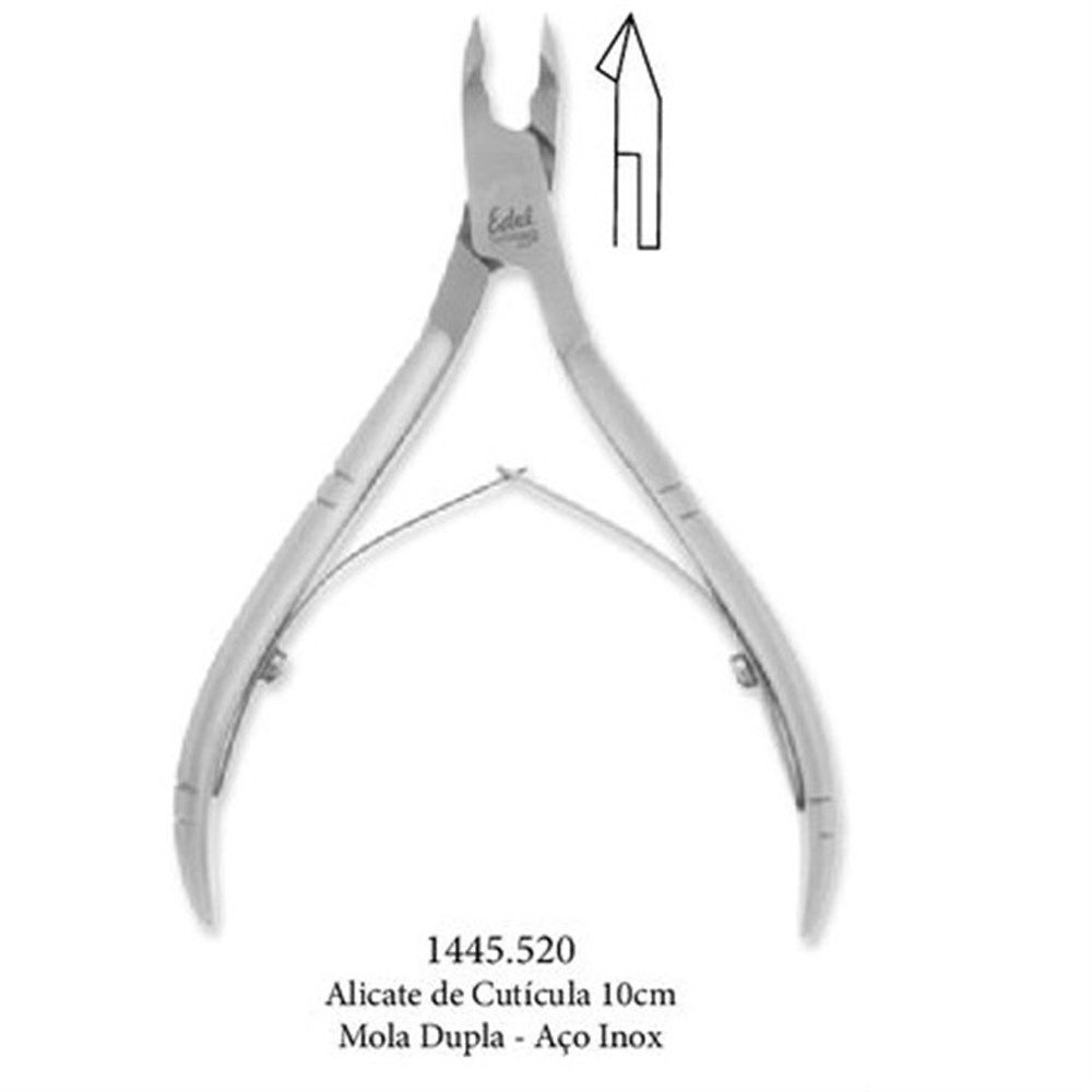 Alicate de Cutícula Edel Solingen Mola Dupla Aço Inox 10 cm