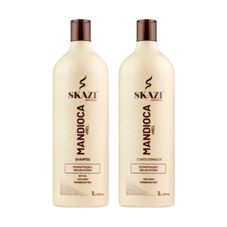 Kit Tratamento Capilar Skazi Shampoo E Condicionador Mandioca + Mel  01 Litro em Oferta na Shopee