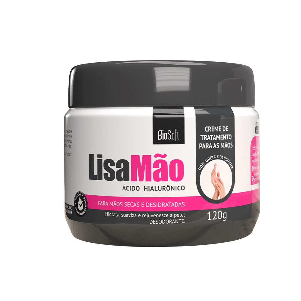 Creme Lisa Mão Ácido Hialurônico 120g Biosoft