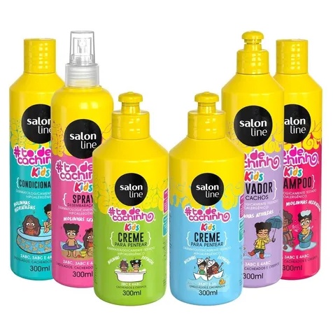 Kit Salon Line Infantil To De Cachinhos Kids 06 Produtos Shopee Brasil