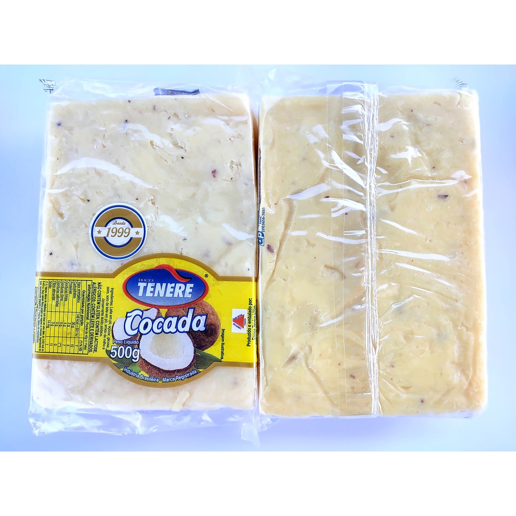 Barra De Cocada Branca Em Tablete 500g Doces Tenére 1 UNIDADE