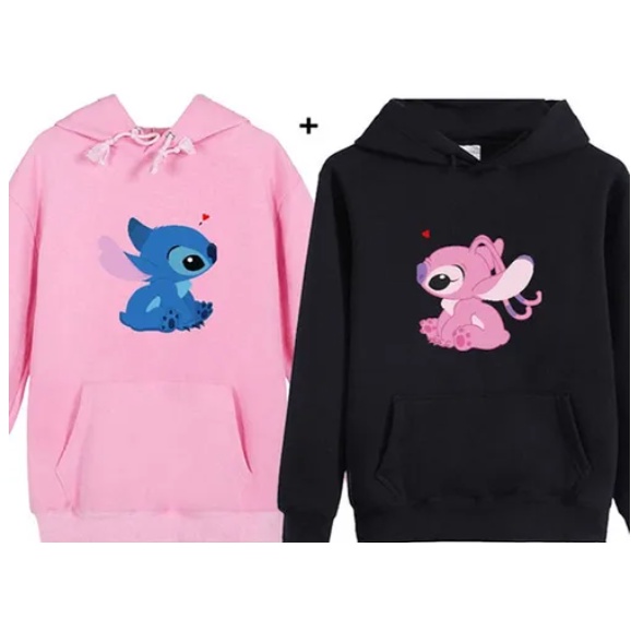 2 Blusa Moletom Lilo Stitch Casal Amigos Love Amor Canguru