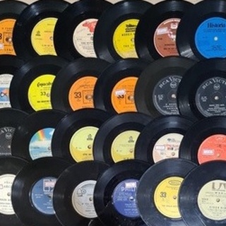 PROMOÇÃO: Lp disco vinil compacto 7” (17 cm) EP para decoração e artesanato - lote 15 discos