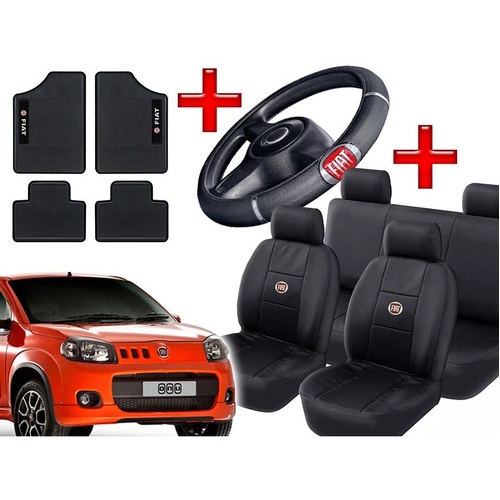Kit Tapete + Capa Banco + Capa De Vol P/ Fiat Uno Vivace