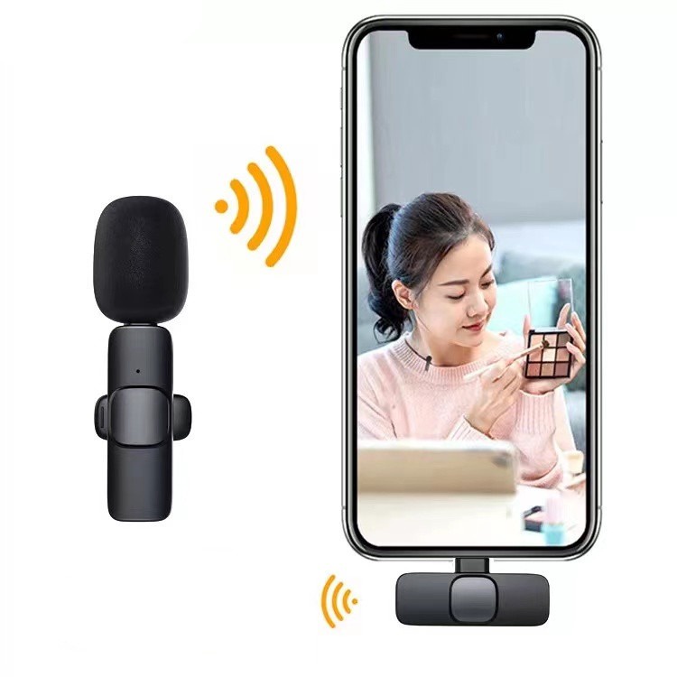 Microfone Lapela Wireless Sem fio para Iphone Ipad Lightning Plug In Play
