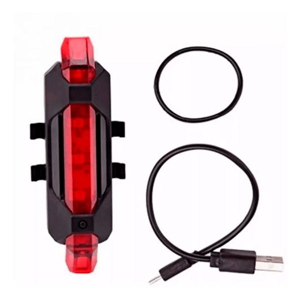 Lanterna Sinalizador Traseira Led Bike Recarregável Dc918 (Vermelho