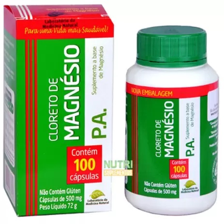 Cloreto de Magnésio PA 500mg 100 cápsulas - Medinal