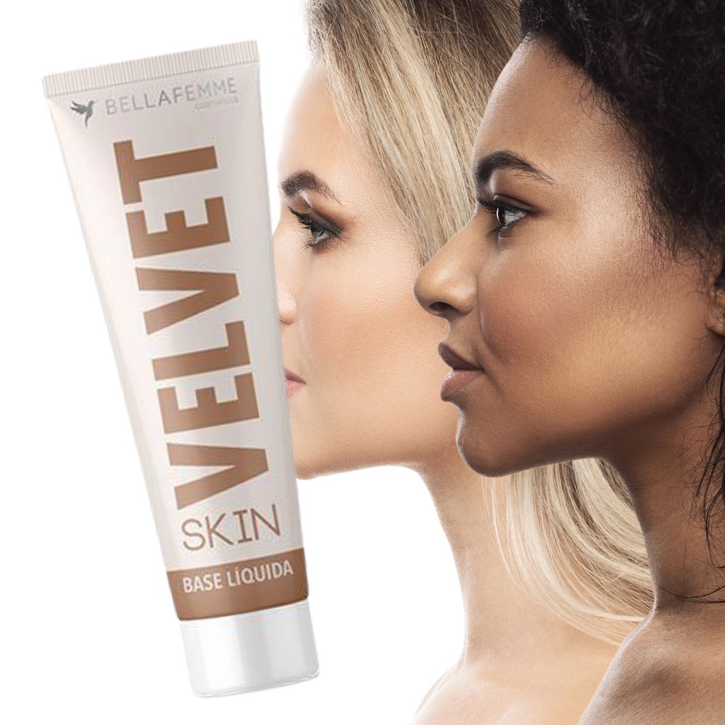 Base Liquida Velvet Skin Pele Perfeita Bella femme 30ml Acabamento Perfeito em Oferta na Shopee