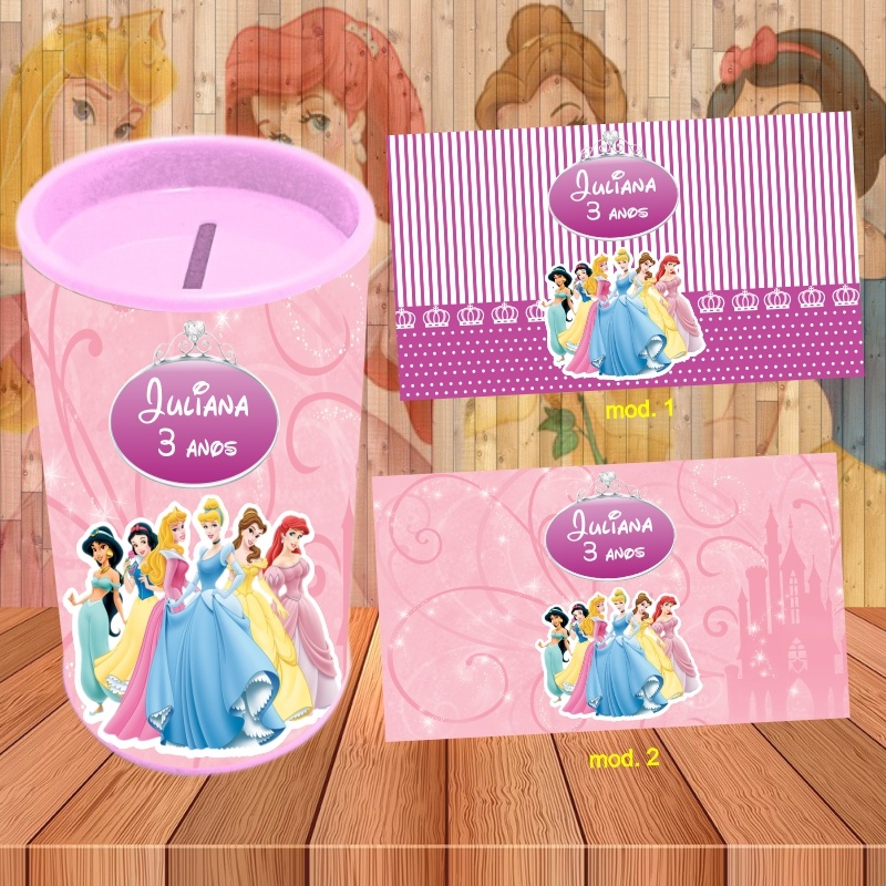 10 Adesivos para Cofrinho Princesas Disney