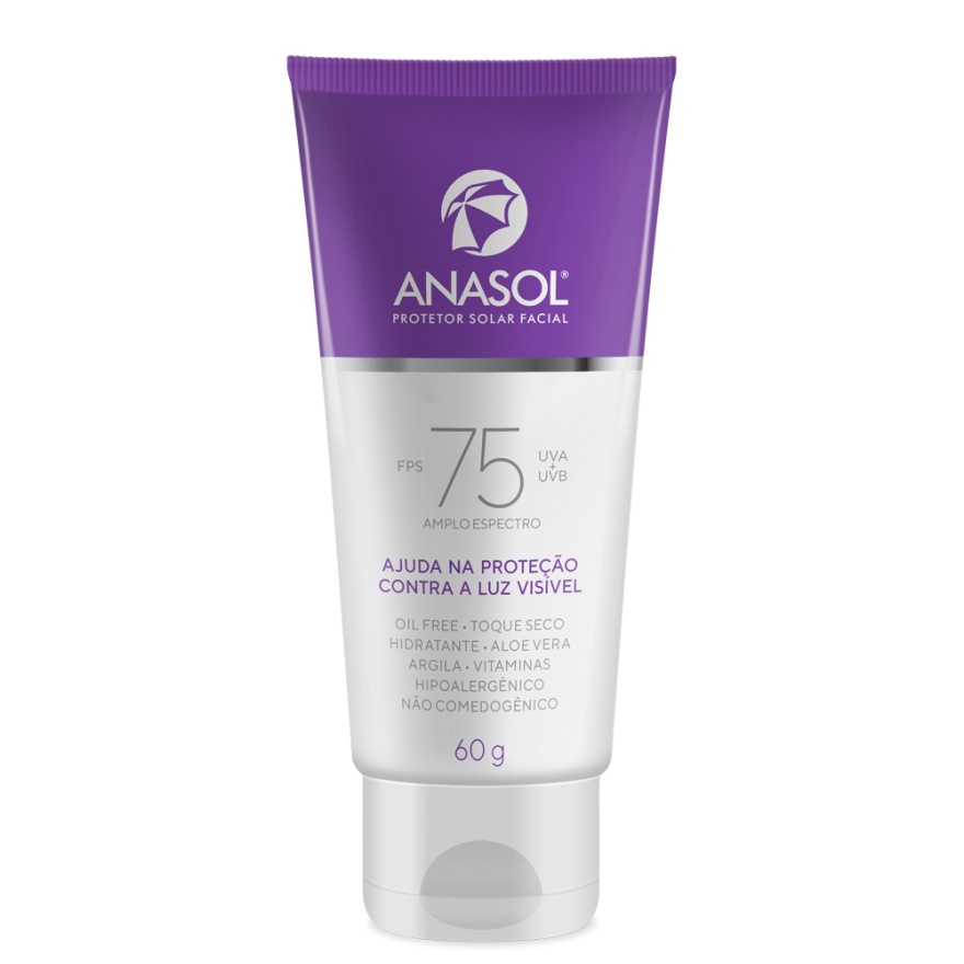Anasol Protetor Solar Facial Oil Free Toque Seco 75 FPS 60 G - Vitamina E e Aloe Vera em Oferta na Shopee