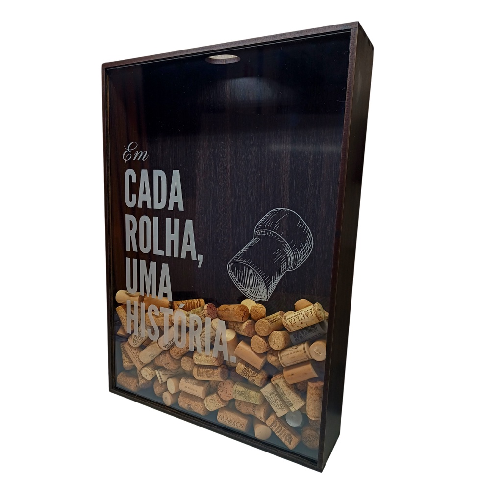 Quadro decorativo Porta rolhas - Em cada Rolha uma história