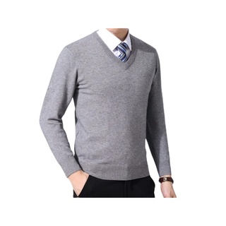 Roupas Masculinas Suéter Tricô Versátil Premium Masculino Gola V