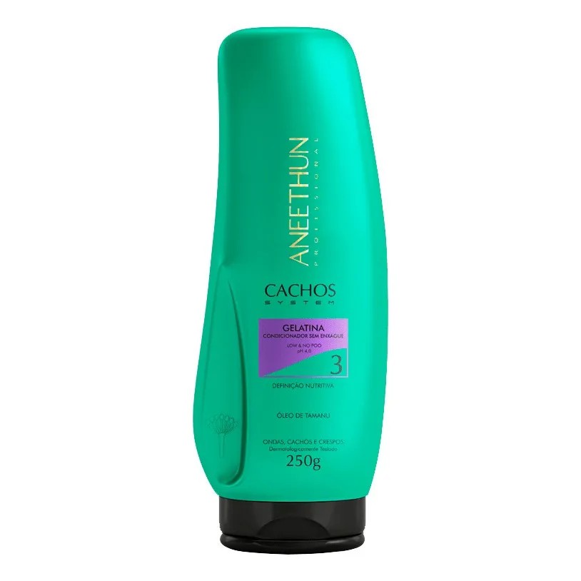 Gelatina 250G Leave In Para Cabelos Cacheados Aneethun Low E No Poo
