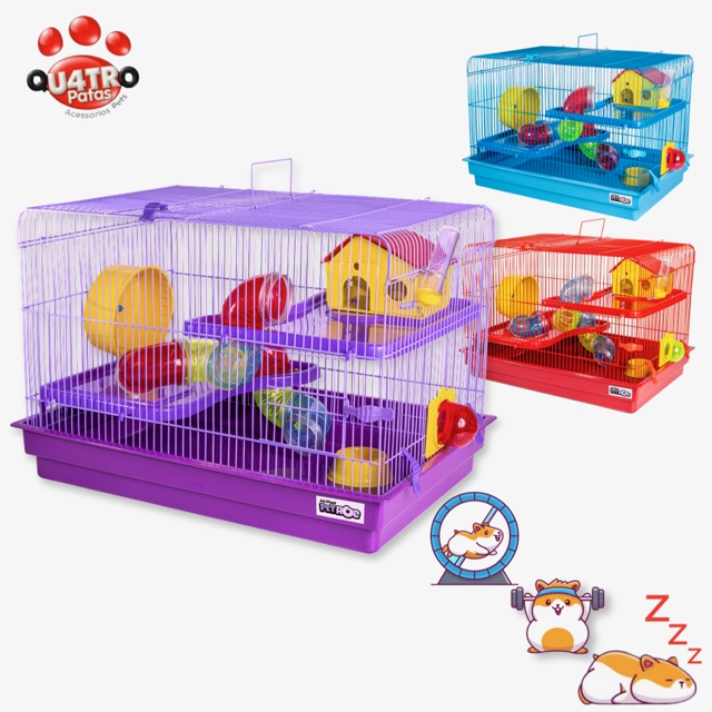 Gaiola Para Hamster Grande Big Space Luxo 2 Andares