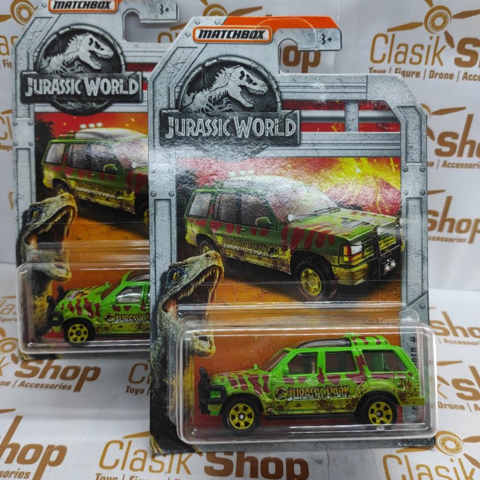 caja de cerillas Ford Explorer Jurassic World Park Dinossauro MBX