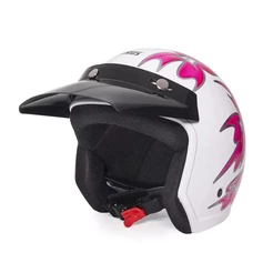 Capacete Taurus Aberto Wind Tecno Femme Branco e Pink com Viseira Urbano