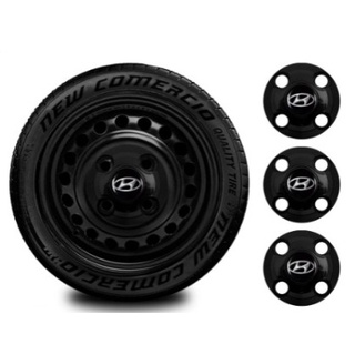 Kit 4 Calotinhas Centrais Hyundai Para HB20 HB20s Hb20x Rodas 4 Furos