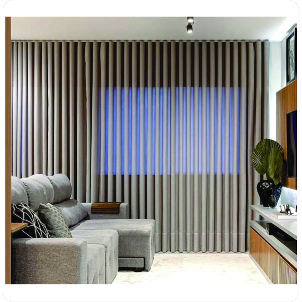 Cortina Gaze De Linho 9m (3 Partes) X Altura - Trilho Suíço - WAVE — imagem 2 de 2