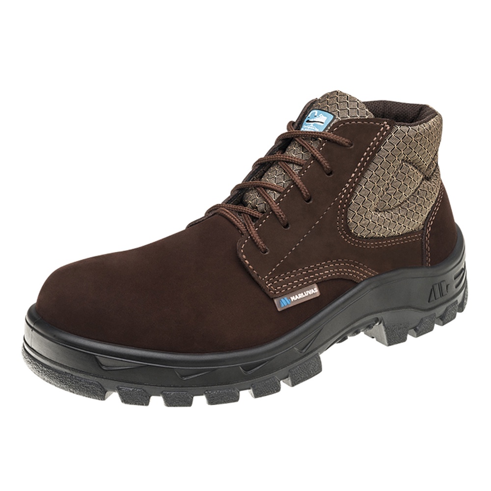 Bota Botina Segurança Ocupacional Trekking Marluvas 50B26Cb-C Cadarço Composite Couro Nobuck