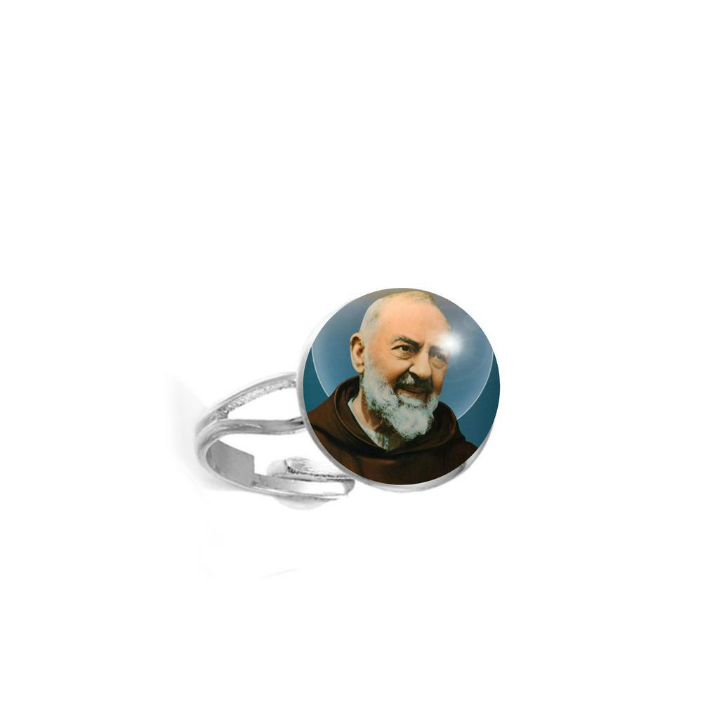 Anel Padre Pio São Pio de Pietrelcina ICAR Unissex e Ajustável