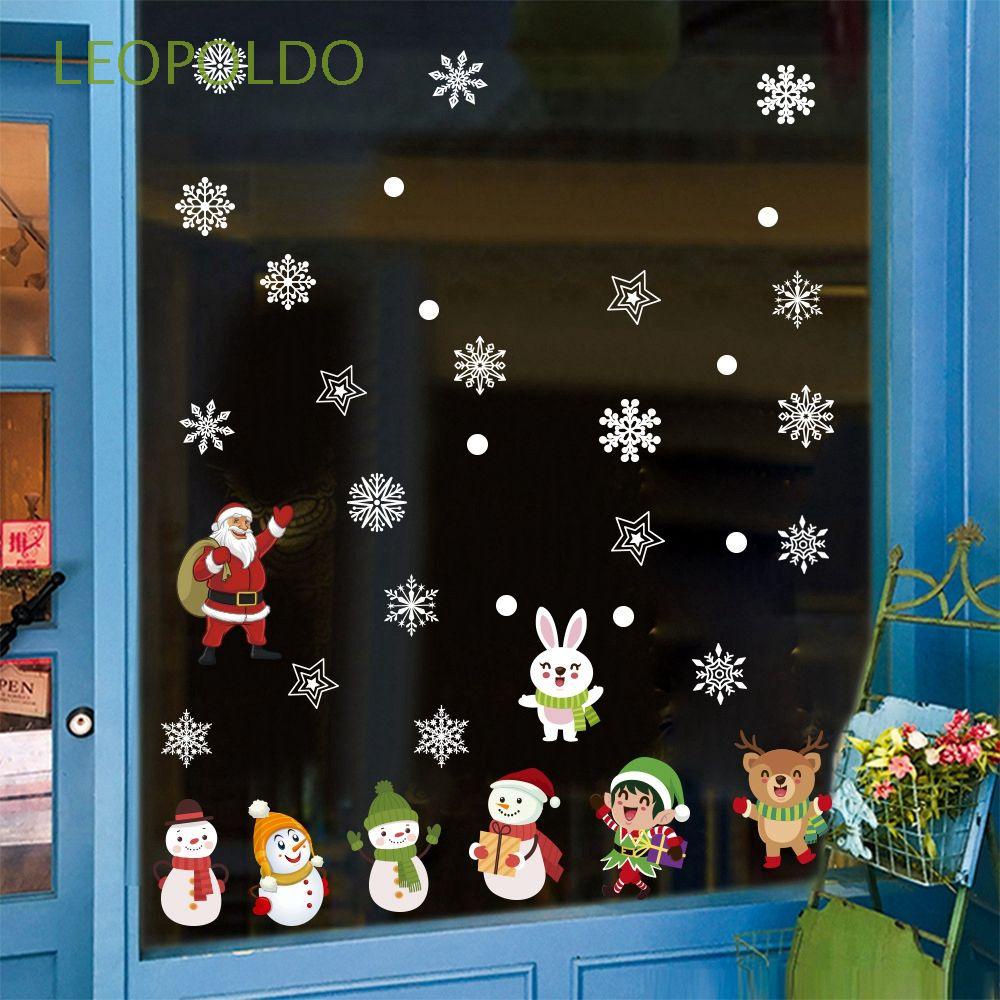 Leopoldo Floco De Neve Inverno Ano Novo Enfeites De Natal Decoração De Casa  Para Quartos De Vidro Janela Adesivo Decorações De Natal | Shopee Brasil