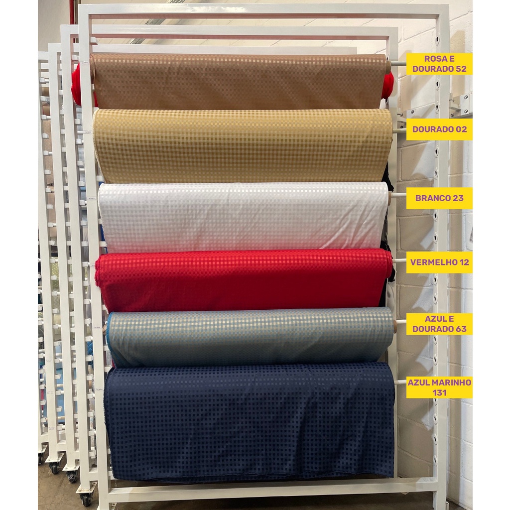 Tecido Jacquard Xadrez Para Decoração 1m X 2,8m Várias Cores