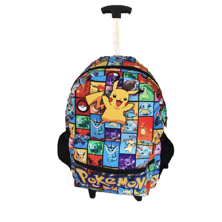 mochila pikachu pokemon infantil masculina de rodinhas