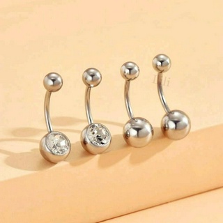 4 peças/Conjunto Piercing de Umbigo Orelha Curvo Aço inoxidavel