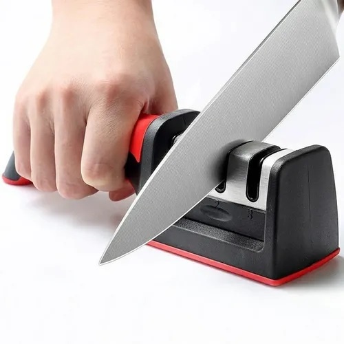 Afiador de Facas 3 em 1 Manual com Cabo Ergonômico Antiderrapante