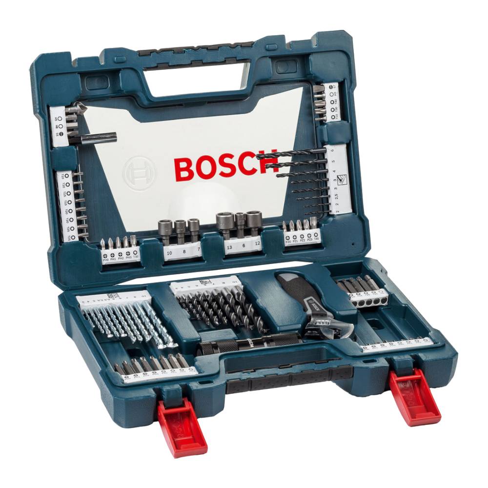 Kit de Bits e Brocas Bosch V-Line 83 Peças em Titânio para Madeira Concreto e Metal em Oferta na Shopee