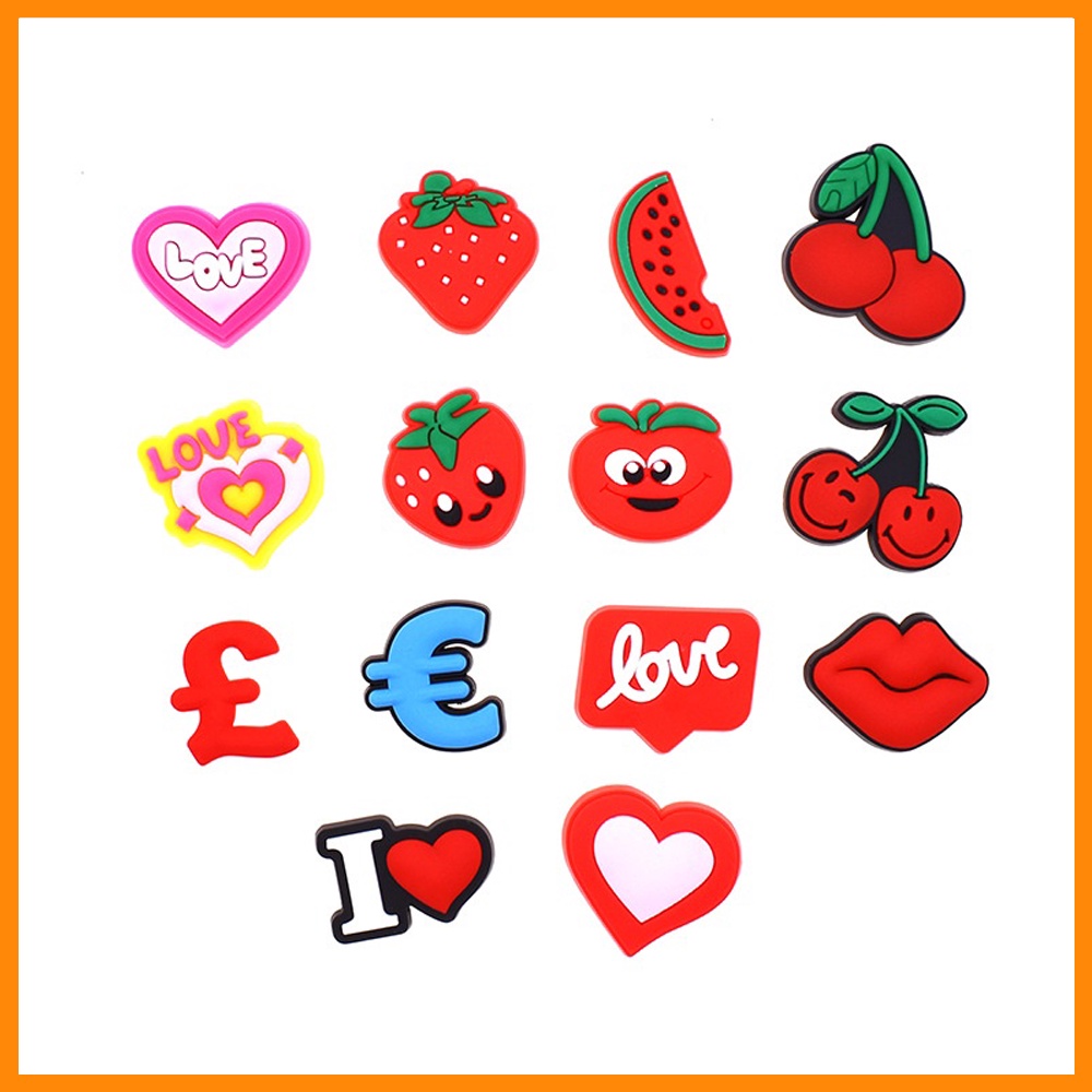 Decoração De Sapato Para Encantos Frutas Morango Presentes Sapatos Sacos Primavera