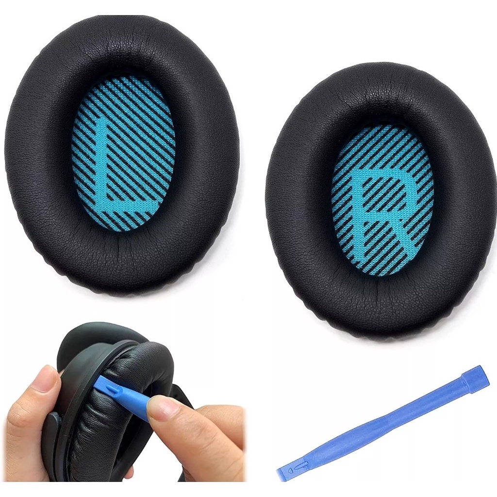 Par de Espumas Almofadas Compatível com Fones De Ouvido Bose Qc25 com manual de instalação