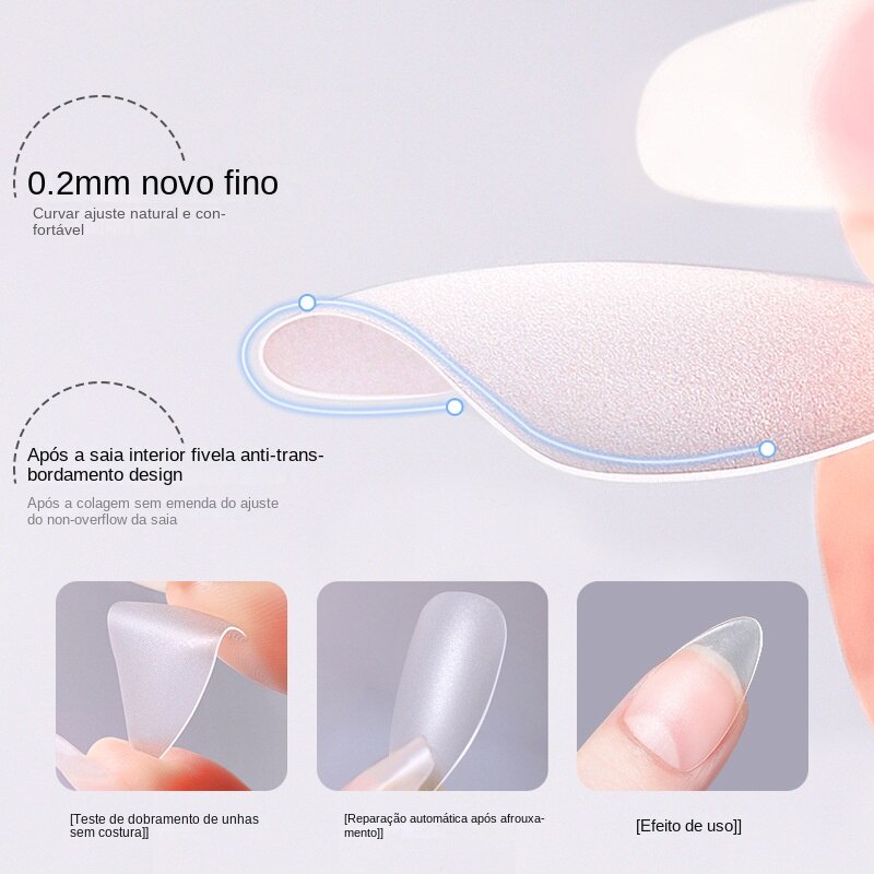 Detalhes do Ballerina like realistic nails/100 transparent units/stretch/art nail designer exclusive