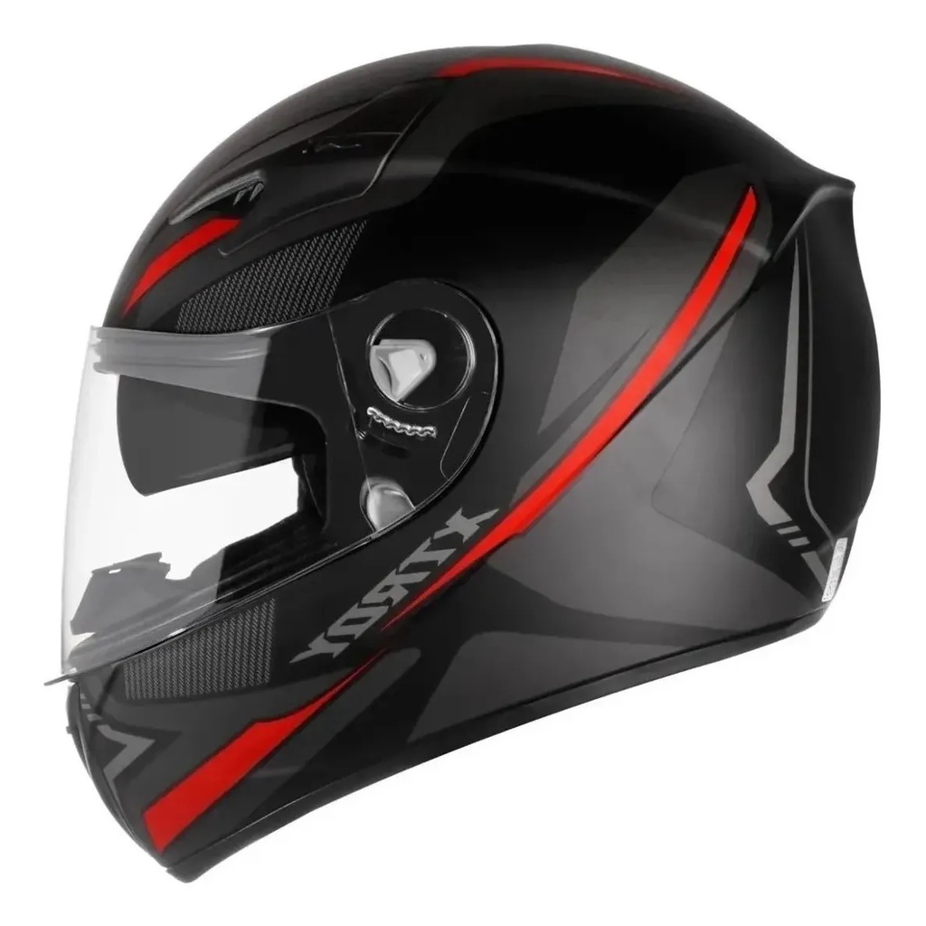 Capacete Moto Ebf Xtroy Drone Preto Vermelho Fosco Com Óculos Interno