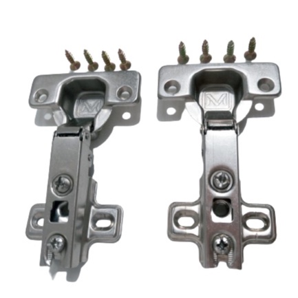 Kit 6 Dobradiças 35mm Reta Mola Inversa C/ Parafusos