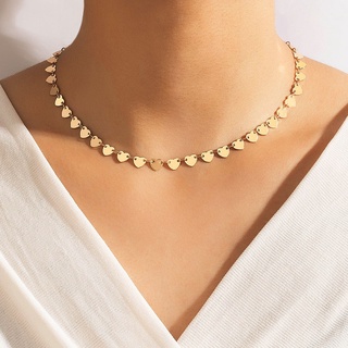 Choker Folheado Colar Coração Folheado Prata / Dourado Colar Festa 02