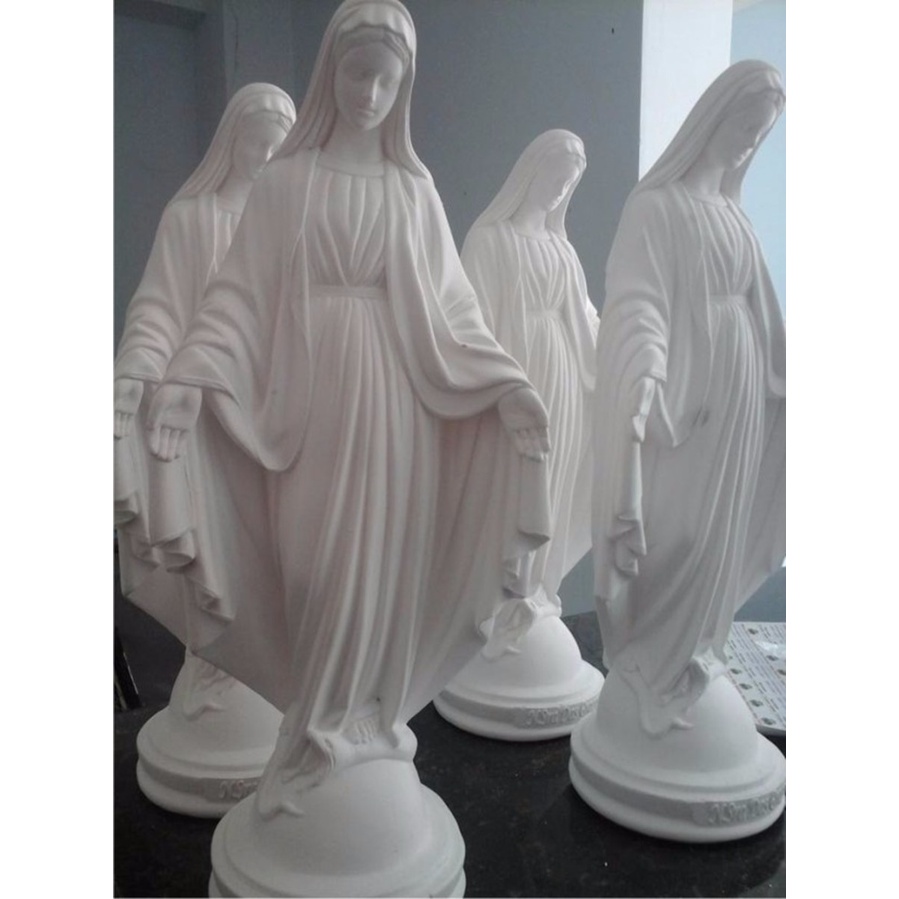 1 - NS Das Graças Em Gesso 30 CM, 2 - anjos duas mãos 10cm , 5 - imagem nossa senhora aparecida