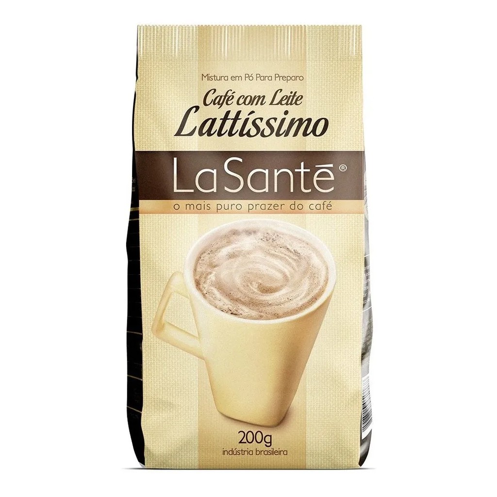 Cappuccino Café Com Leite Latíssimo La Santé Embalagem Pouch De 200 Gramas Mistura Em Pó Para Preparo