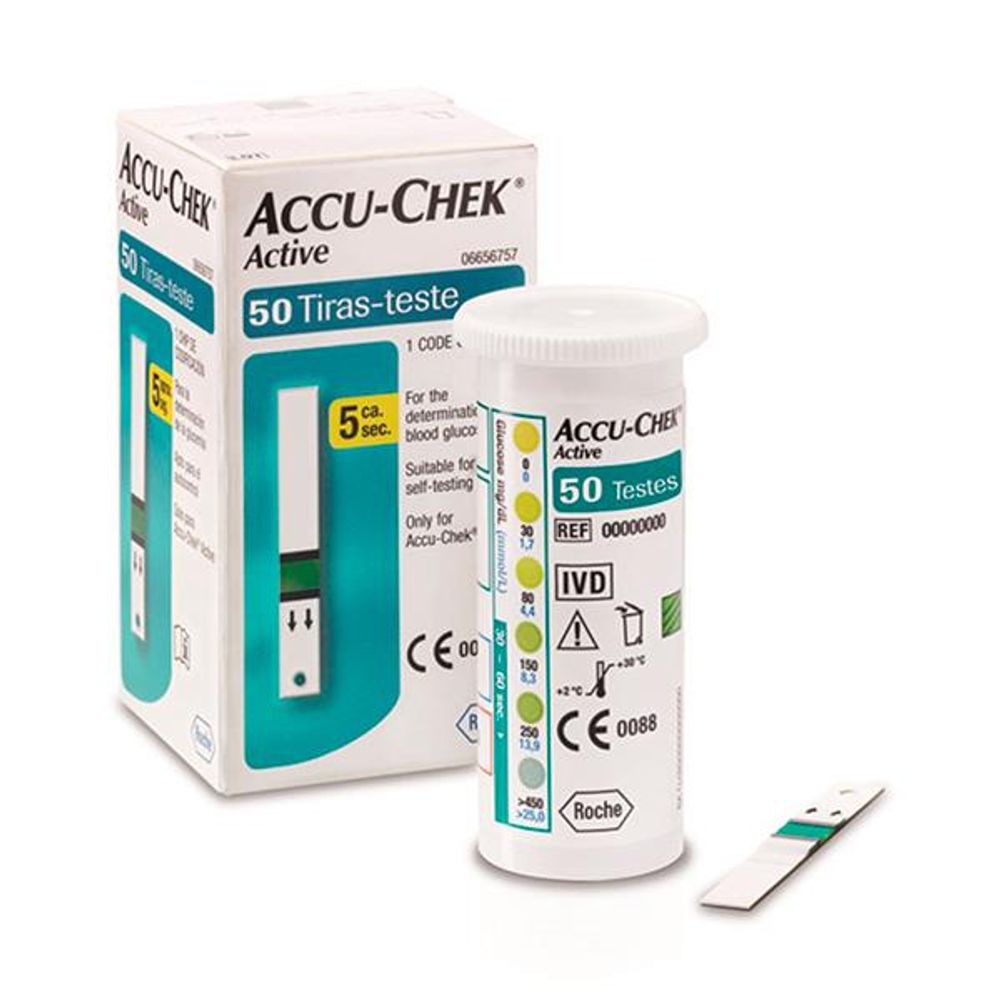 Fita Para Glicemia Accu-Chek Active 50 Tiras