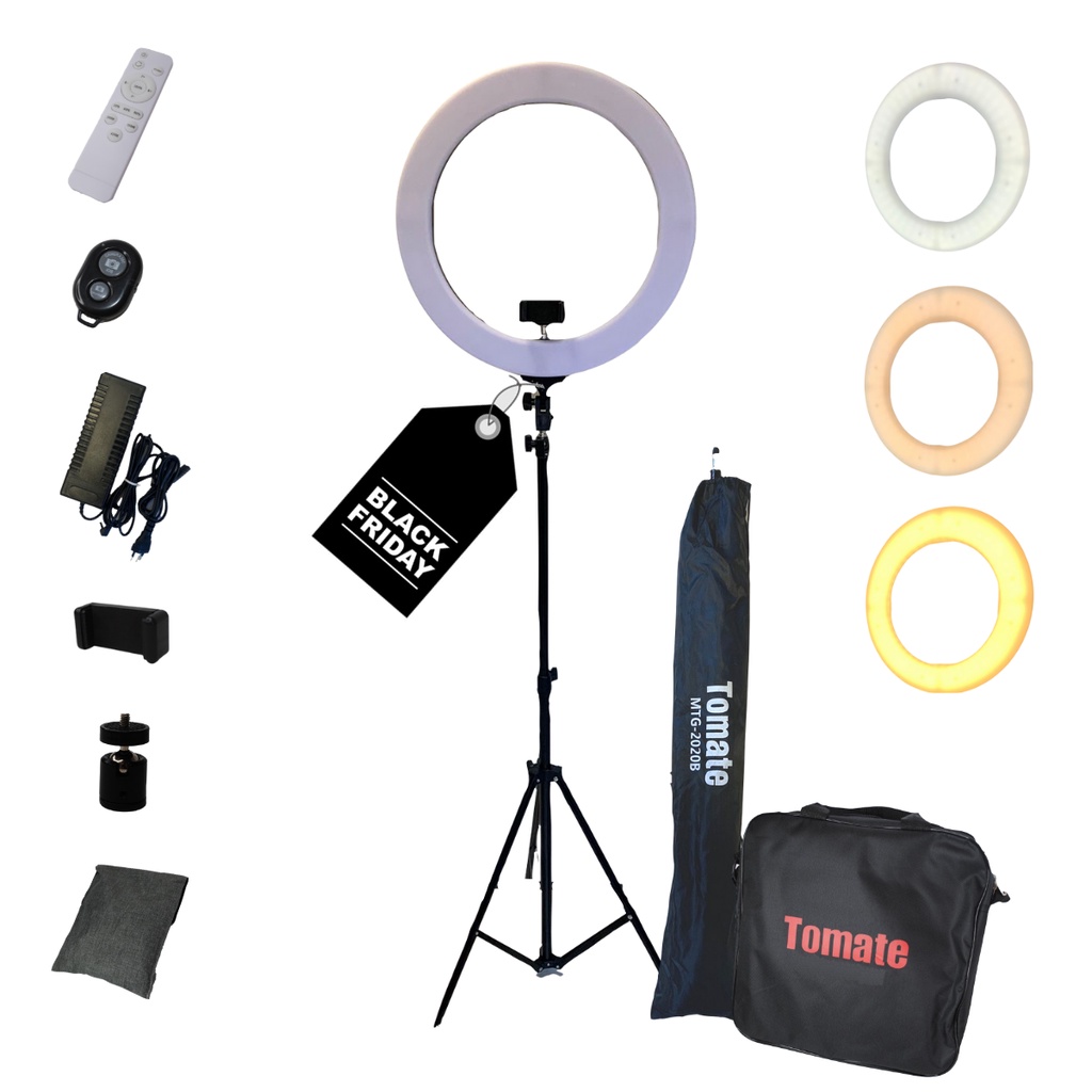 Ring Light Iluminador Portatil TOMATE 48cm Tripe 2m C/SACOLA