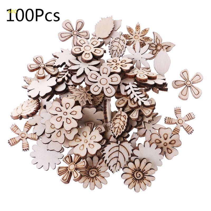 MIG 100pcs Cut Flowers and leaves Embellishment Shape Craft Wedding Decor