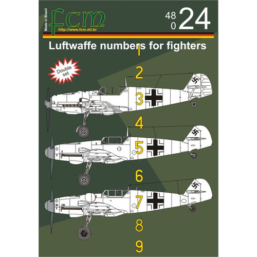 Decalque Fcm 48024 Numeros Luftwaffe Plastimodelismo - Petrohobby