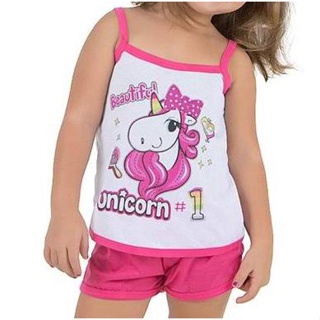Pijama Short Doll INFANTIL MALHA Estampado personagens em Oferta na Shopee