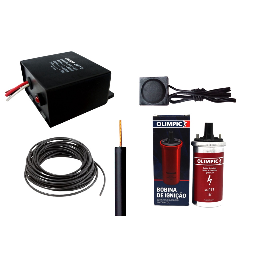 Kit Choque Em Boi 12 Volts Bobina + Rele + Botão + Cabo 10m