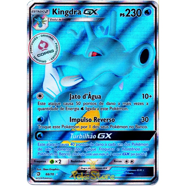 Carta Pokemon Kingdra GX Português Original Copag