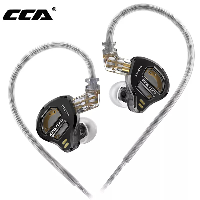 CCA PLA13 Fone De Ouvido Com Fio De Metal De Diafragma Plano Fones Monitor HiFi Bass Melhor Ortodinâmico Esportivo