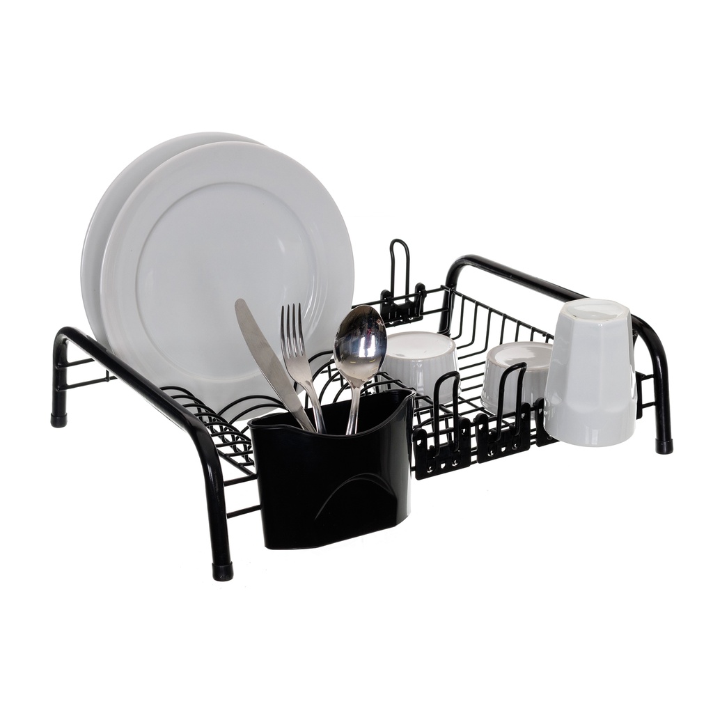 Escorredor Pia Bancada Cozinha Preto Porta Copos Pratos Talher