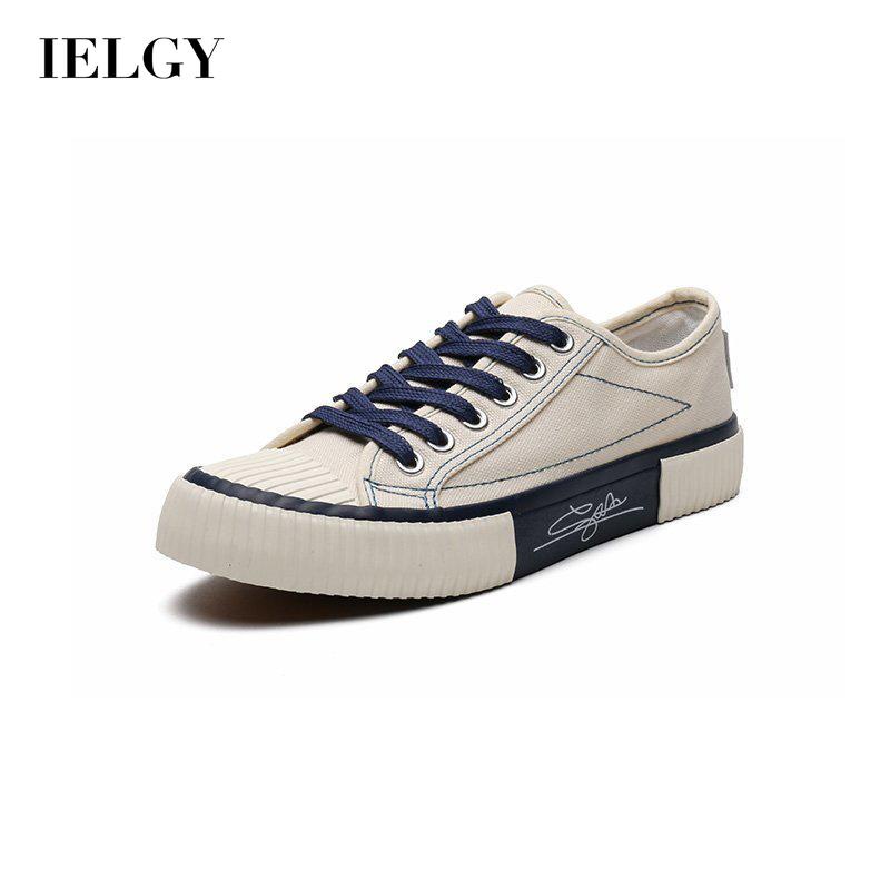 IELGY Moda Sapatos De Lona Dedo Redondo Sola Plana Estudante Lazer Esportes