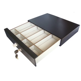 Caixa De Dinheiro Niqueleira Gaveta Noteiro Preta Com Chave em Oferta na Shopee